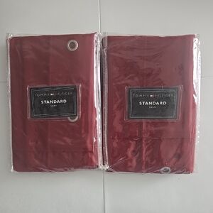 Set Of Two Tommy Hilfiger Red Standard Shams, New